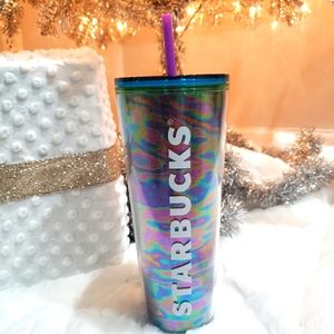 NWT STARBUCKS Oil Slick 24 oz Iridescent Tumbler